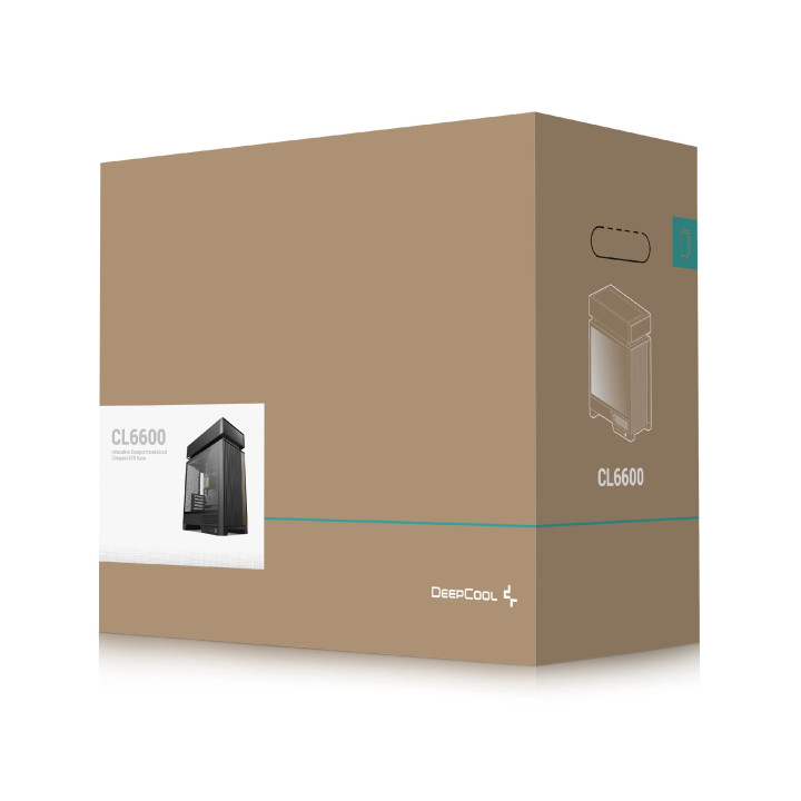 Кутия за компютър DeepCool CL6600, ATX Mid Tower, Modular Split-Chamber, 360mm AIO, 2x120mm ARGB, Tempered Glass - R-CL6600-BKNN