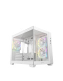 Кутия за компютър DeepCool CG330 3F WH, Mini Tower mATX, Tempered Glass, 3x120mm ARGB Вентилатори, Водно охлаждане до 360mm - R-