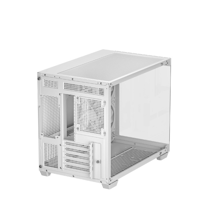 Кутия за компютър DeepCool CG330 3F WH, Mini Tower mATX, Tempered Glass, 3x120mm ARGB Вентилатори, Водно охлаждане до 360mm - R-