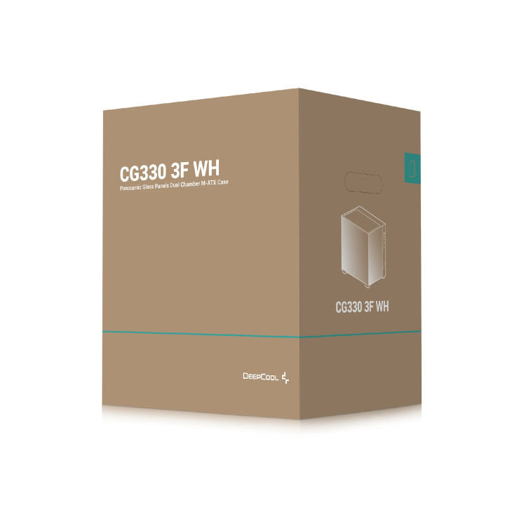 Кутия за компютър DeepCool CG330 3F WH, Mini Tower mATX, Tempered Glass, 3x120mm ARGB Вентилатори, Водно охлаждане до 360mm - R-
