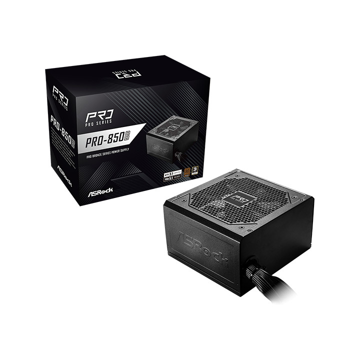 Захранване ASROCK PRO-850B, 850W, 80 Plus Bronze, Non-Modular, ATX 3.1 - 4711581491403 - 1