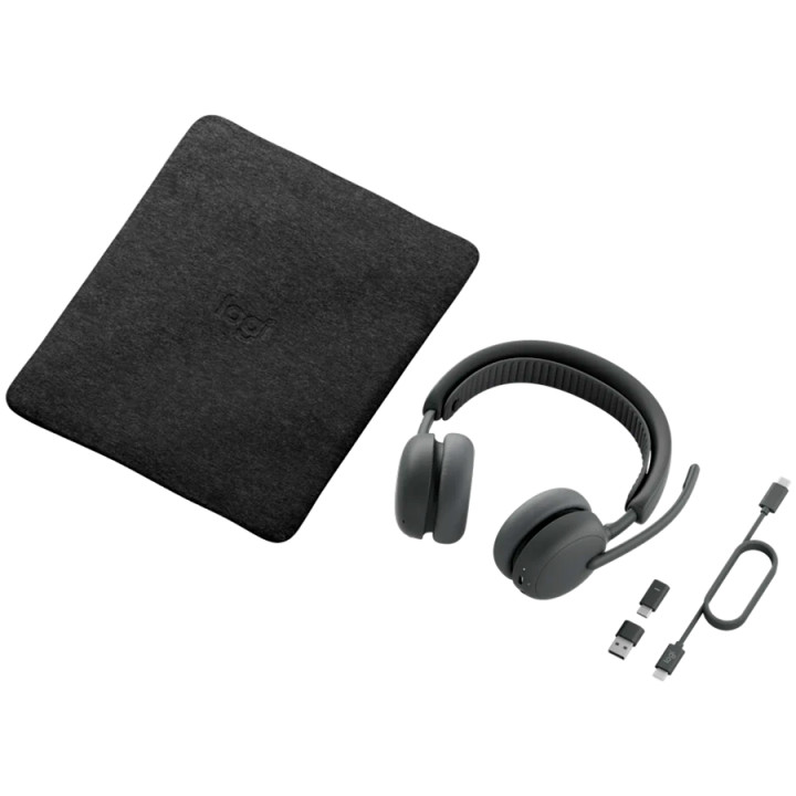 Професионални Bluetooth слушалки  Logitech Zone Wireless 2, Bluetooth 5.3, 40mm динамични, 48ч батерия, шумопотискане, Graphite 
