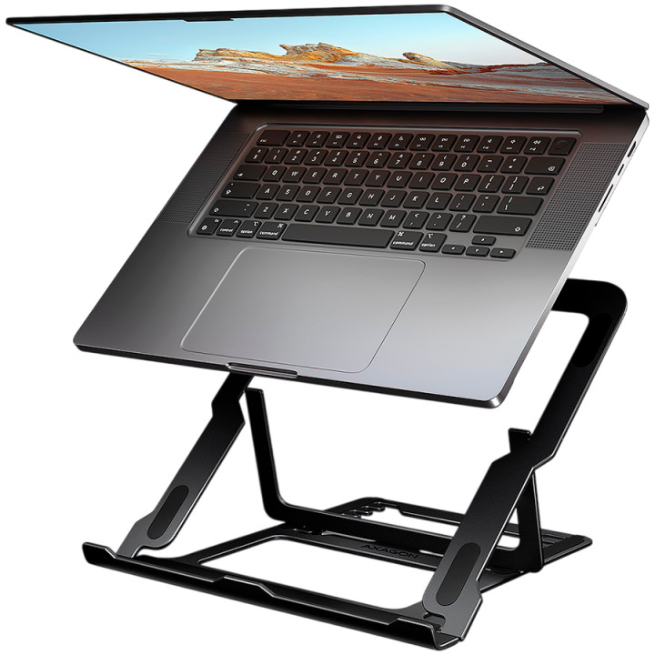Поставка за лаптоп AXAGON STND-LAB, 10"-17.3", алуминиева, 8 позиции, черна - 8595247909220 - 1