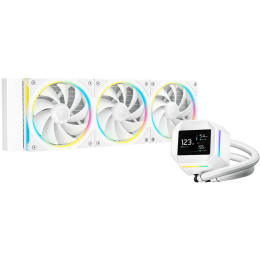 Водно охлаждане за процесор DeepCool LM360 WH, 360mm Liquid Cooling, 2.4" IPS LCD, 3x120mm PWM ARGB, Fluid Dynamic Bearing, Inte
