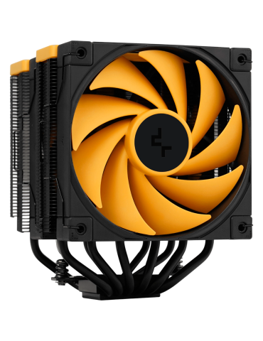 Охладител за процесор DeepCool AK620 Zero Dark Zoria, 2x120mm PWM, 6 тепловодни тръби, LGA1155/1150/1151/2011/2011-v3/2066/AM4/A