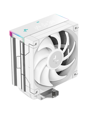 Охладител за процесор DeepCool AK400 DIGITAL PRO WH, 120mm PWM Fan, Digital Display, ARGB, 4 Heatpipes, LGA1851/1700/1200/115x/A