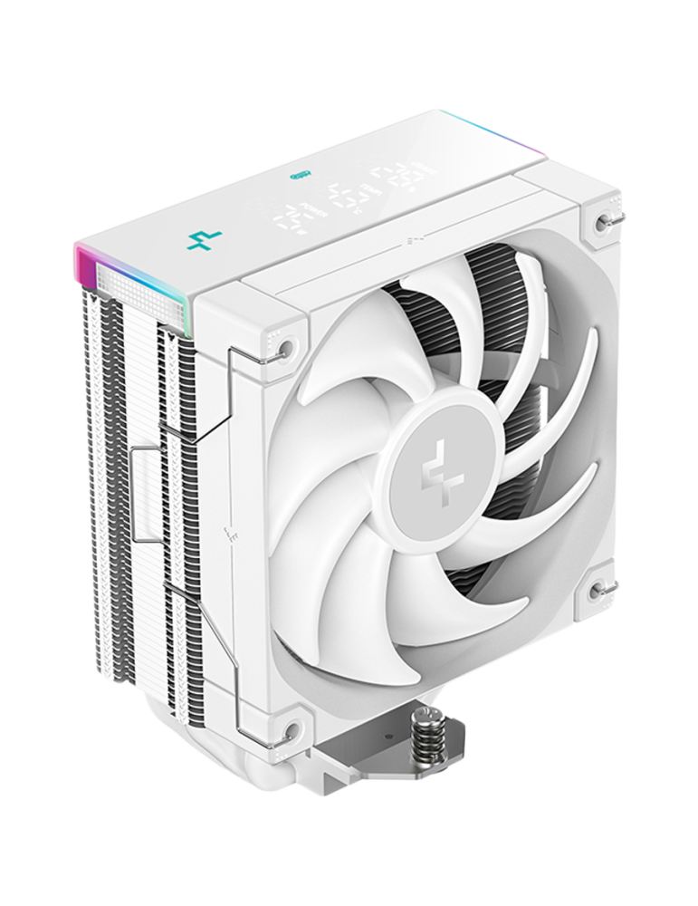 Охладител за процесор DeepCool AK400 DIGITAL PRO WH, 120mm PWM Fan, Digital Display, ARGB, 4 Heatpipes, LGA1851/1700/1200/115x/A
