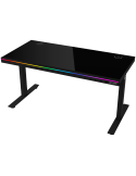 Геймърско бюро LORGAR Pro 80, 116см, двигателен регулируем за височина, RGB подсветка, безжично зареждане, 80кг натоварване - LR