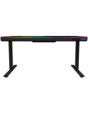 Геймърско бюро LORGAR Pro 80, 116см, двигателен регулируем за височина, RGB подсветка, безжично зареждане, 80кг натоварване - LR