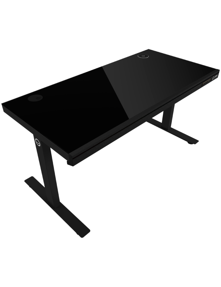 Геймърско бюро LORGAR Pro 80, 116см, двигателен регулируем за височина, RGB подсветка, безжично зареждане, 80кг натоварване - LR