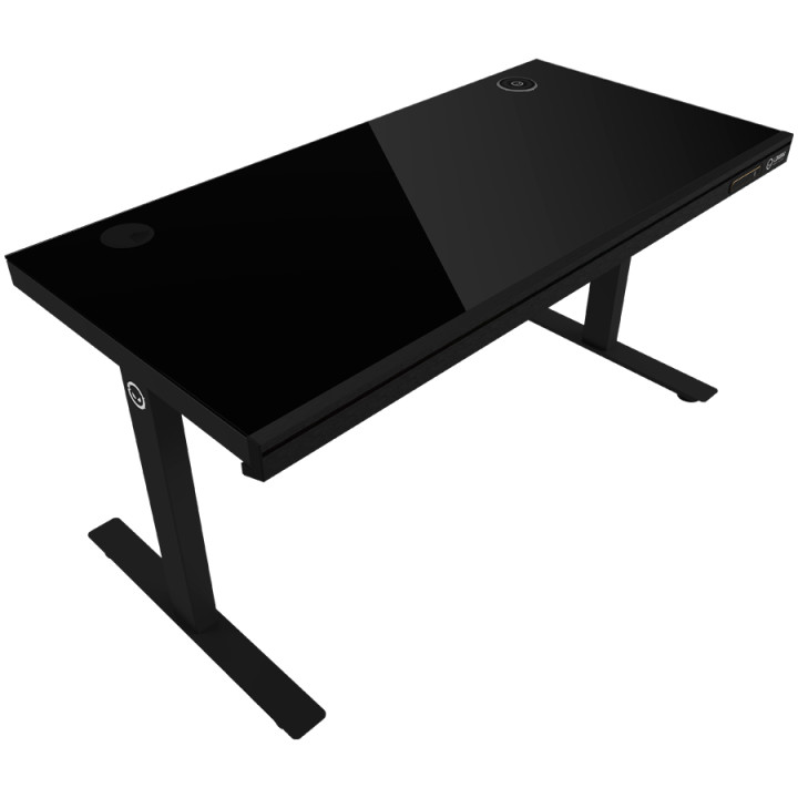 Геймърско бюро LORGAR Pro 80, 116см, двигателен регулируем за височина, RGB подсветка, безжично зареждане, 80кг натоварване - LR