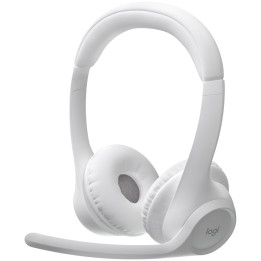 Безжични Bluetooth слушалки Logitech Zone 300, Безжични Bluetooth 5.0, Микрофон, 16h батерия, USB-C зареждане, Off-White - 981-0
