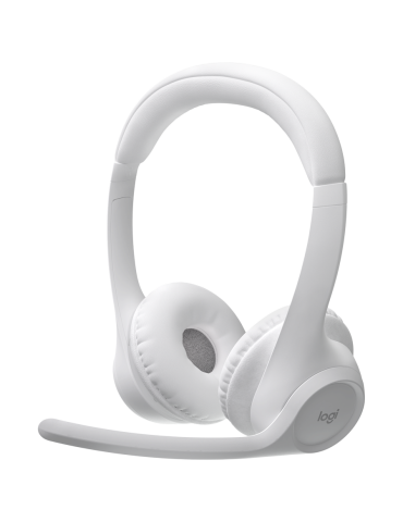 Безжични Bluetooth слушалки Logitech Zone 300, Безжични Bluetooth 5.0, Микрофон, 16h батерия, USB-C зареждане, Off-White - 981-0