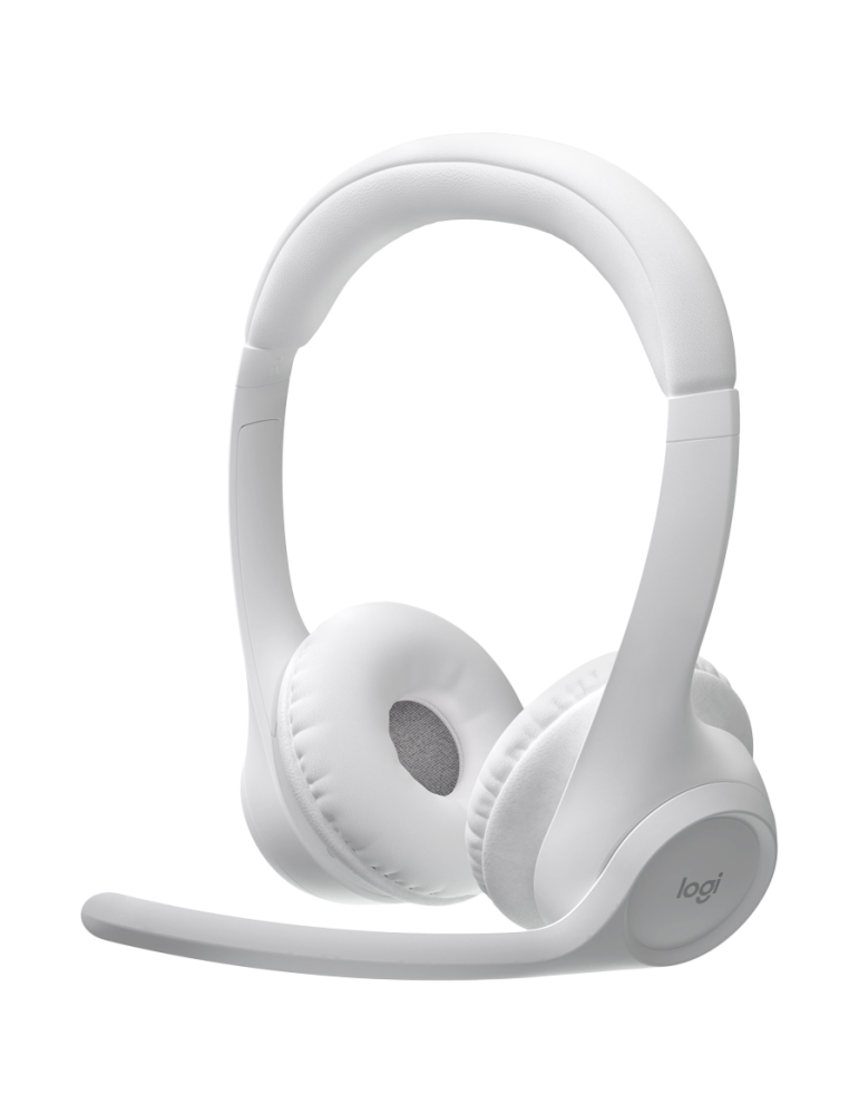 Безжични Bluetooth слушалки Logitech Zone 300, Безжични Bluetooth 5.0, Микрофон, 16h батерия, USB-C зареждане, Off-White - 981-0
