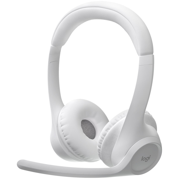 Безжични Bluetooth слушалки Logitech Zone 300, Безжични Bluetooth 5.0, Микрофон, 16h батерия, USB-C зареждане, Off-White - 981-0