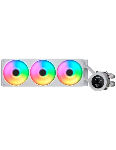 Водно охлаждане за процесор COUGAR Poseidon Vistek ARGB 360, 360mm AiO Liquid Cooling, 3x120mm вентилатора, LCD дисплей, Socket 