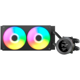 Водно охлаждане за процесор COUGAR Poseidon Vistek ARGB 240 AiO, 240mm Liquid Cooling, 2x120mm вентилатора, LCD дисплей, PWM Con