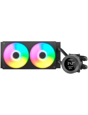 Водно охлаждане за процесор COUGAR Poseidon Vistek ARGB 240 AiO, 240mm Liquid Cooling, 2x120mm вентилатора, LCD дисплей, PWM Con