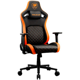Геймърски стол COUGAR DEFENSOR F, Woven Fabric, 4D регулируеми подлакътници, Lumbar Arch, Black/Orange - CGR-DFF - 1