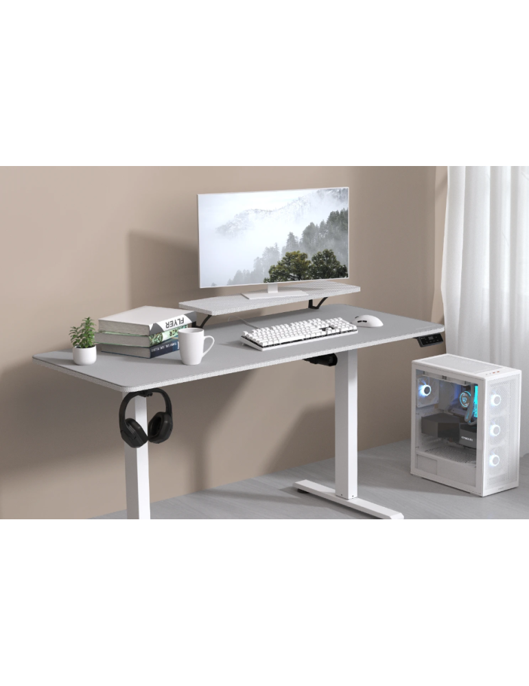 Геймърско бюро COUGAR E-STAR 120 Electrical, 120cm ширина, електрическо регулиране височина, LCD дисплей, бяло - CGR-E-STAR120-W