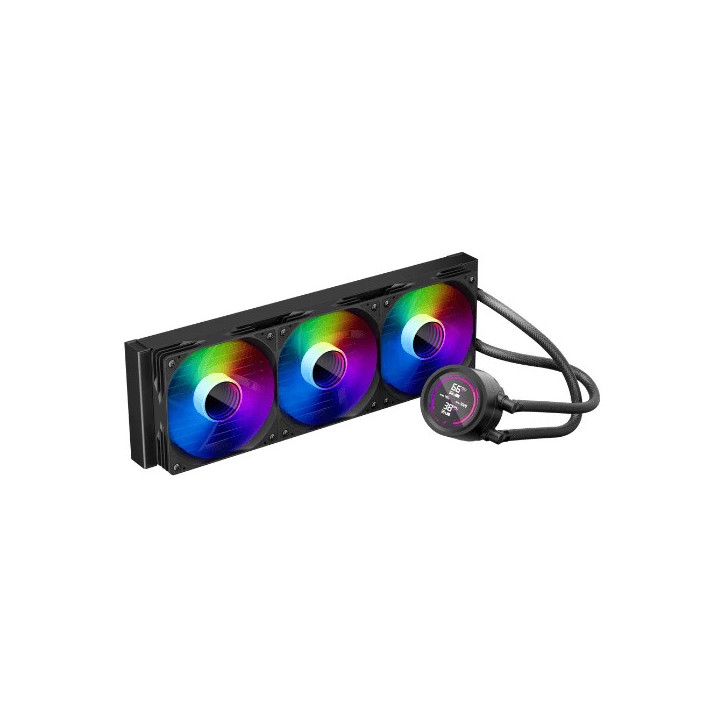 Водно охлаждане за процесор 1stPlayer Thunderstorm TS4 360, 360mm 3x120mm, медна глава, 300W, aRGB Digital Display - TS4-360-BK 