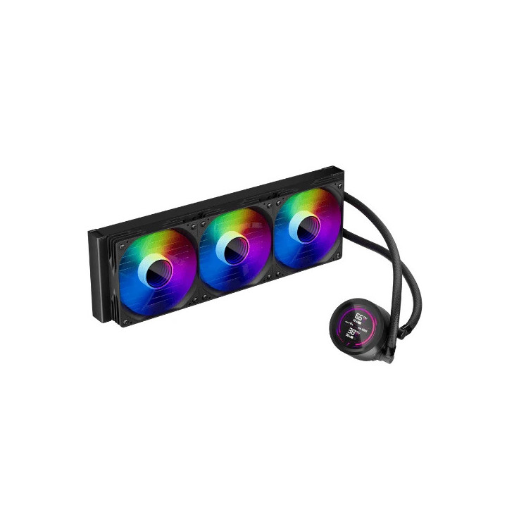 Водно охлаждане за процесор 1stPlayer Thunderstorm TS4 360, 360mm 3x120mm, медна глава, 300W, aRGB Digital Display - TS4-360-BK 