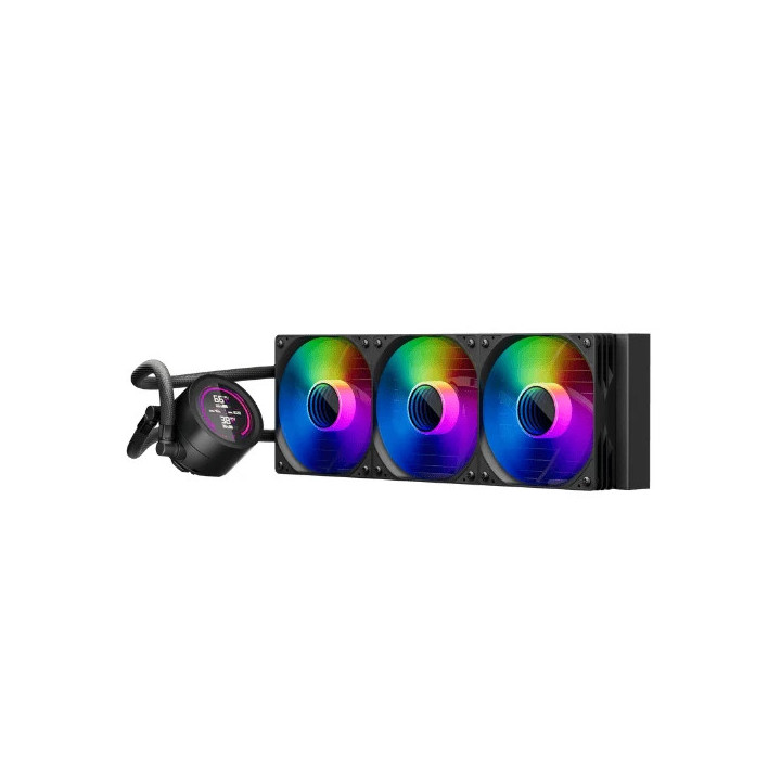 Водно охлаждане за процесор 1stPlayer Thunderstorm TS4 360, 360mm 3x120mm, медна глава, 300W, aRGB Digital Display - TS4-360-BK 