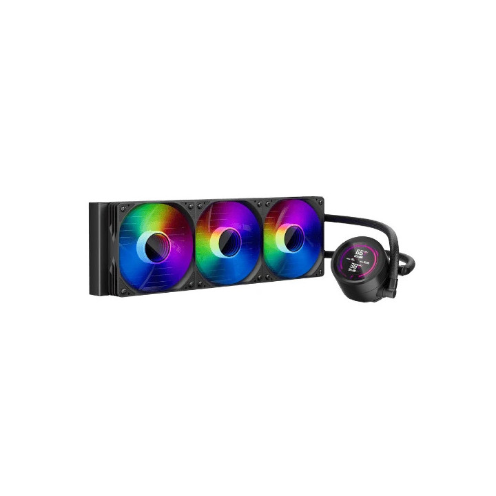 Водно охлаждане за процесор 1stPlayer Thunderstorm TS4 360, 360mm 3x120mm, медна глава, 300W, aRGB Digital Display - TS4-360-BK 