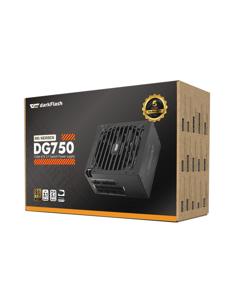 Захранване Darkflash DG750, 750W ATX 3.1, 80PLUS Gold, Full Modular, 120mm вентилатор - DG750-BK - 9