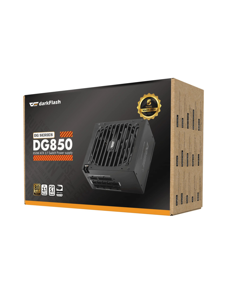 Захранване Darkflash DG850, 850W ATX 3.1, 80PLUS Gold, Full Modular - DG850-BK - 9