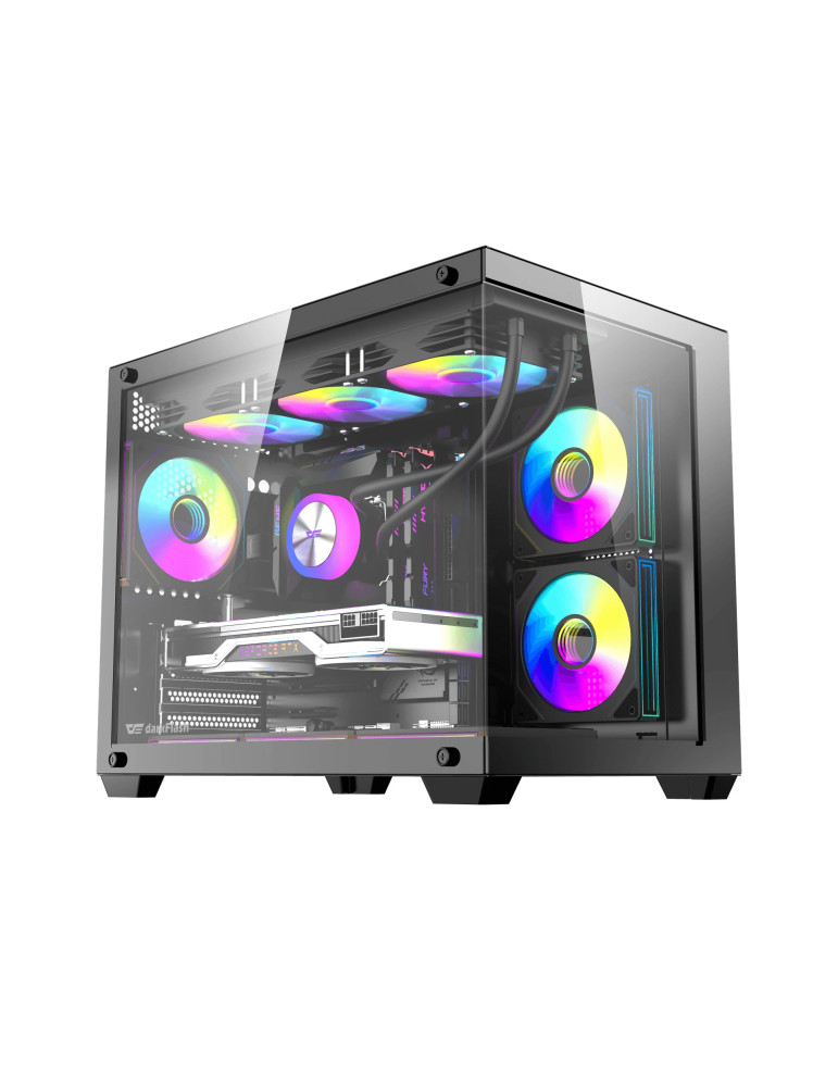 Кутия за компютър Darkflash B275 PRO, mATX Mini Tower, 6x120mm ARGB вентилатори, Tempered Glass - B275-PRO-6F-BK - 1