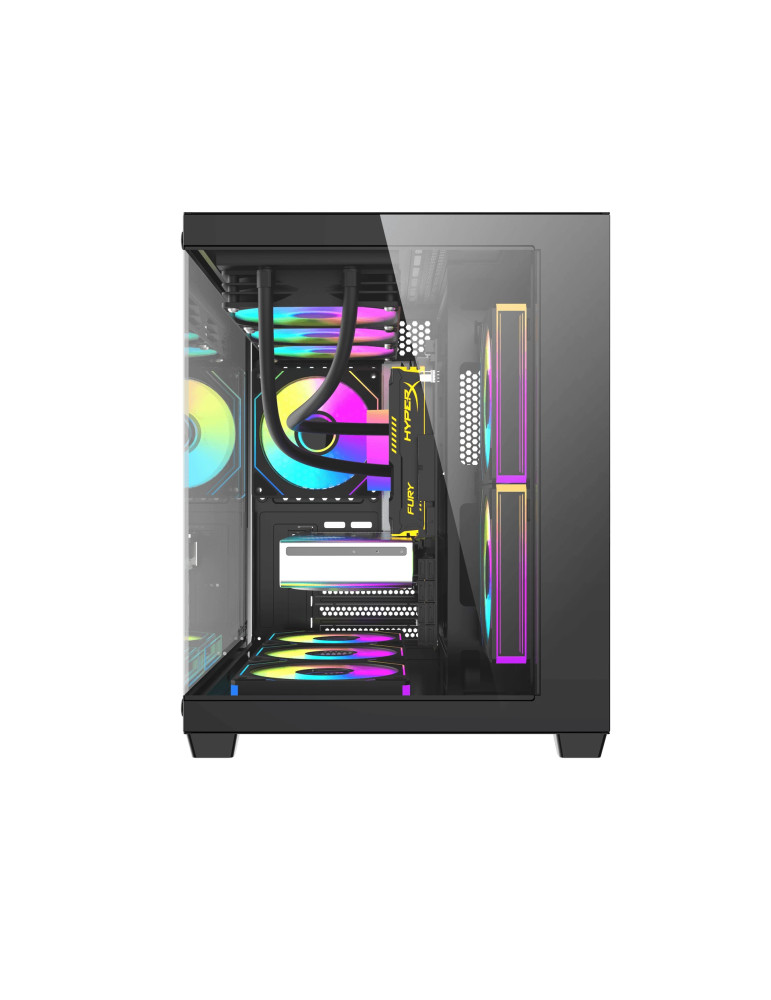 Кутия за компютър Darkflash B275 PRO, mATX Mini Tower, 6x120mm ARGB вентилатори, Tempered Glass - B275-PRO-6F-BK - 5