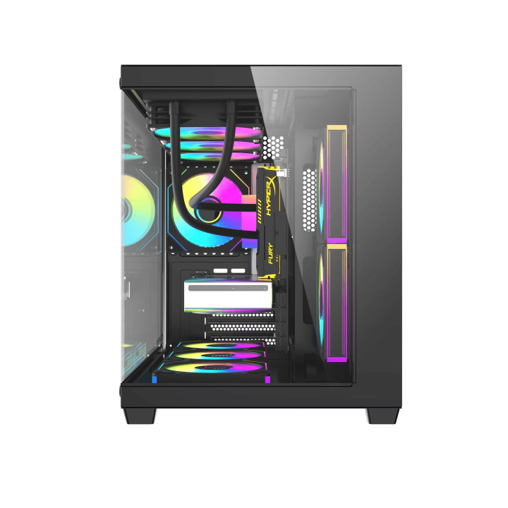 Кутия за компютър Darkflash B275 PRO, mATX Mini Tower, 6x120mm ARGB вентилатори, Tempered Glass - B275-PRO-6F-BK - 5