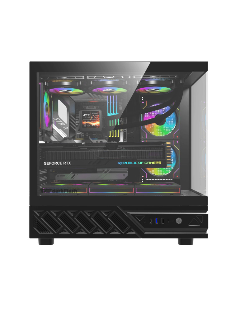 Кутия за компютър Darkflash DS950 Black, ATX Mid Tower, Tempered Glass, 6x 120mm A-RGB, 450x222x465mm - DS950-6F-BK - 3