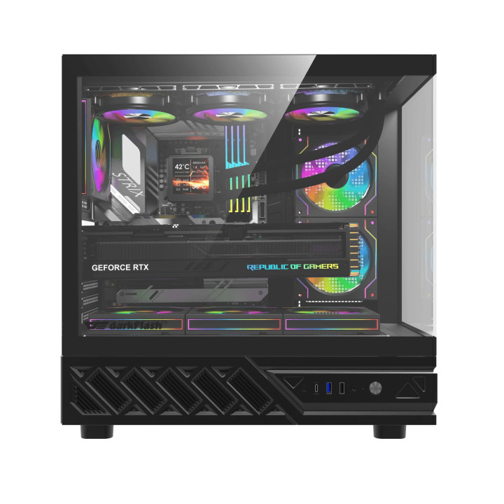 Кутия за компютър Darkflash DS950 Black, ATX Mid Tower, Tempered Glass, 6x 120mm A-RGB, 450x222x465mm - DS950-6F-BK - 3