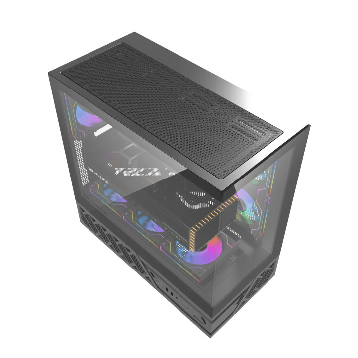 Кутия за компютър Darkflash DS950 Black, ATX Mid Tower, Tempered Glass, 6x 120mm A-RGB, 450x222x465mm - DS950-6F-BK - 7