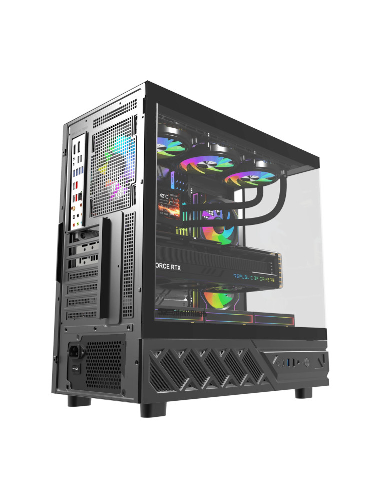 Кутия за компютър Darkflash DS950 Black, ATX Mid Tower, Tempered Glass, 6x 120mm A-RGB, 450x222x465mm - DS950-6F-BK - 8