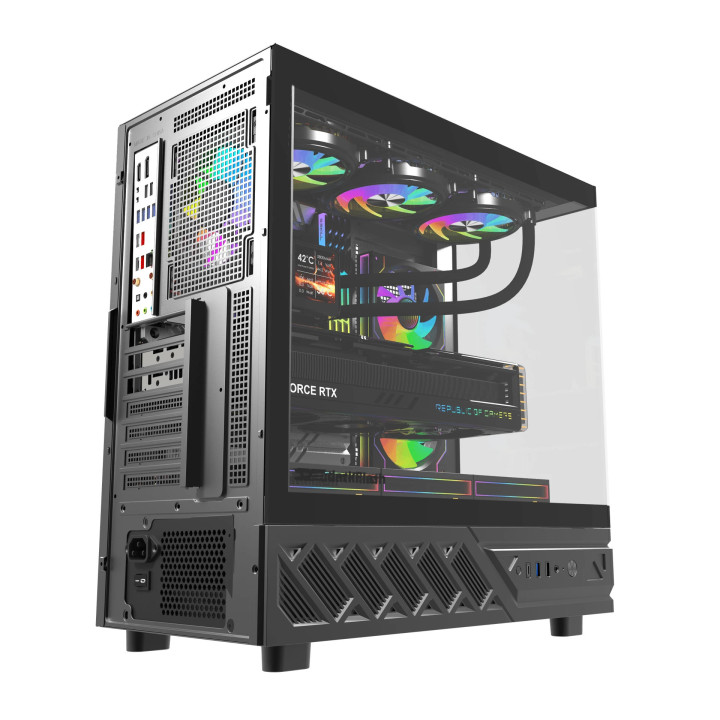 Кутия за компютър Darkflash DS950 Black, ATX Mid Tower, Tempered Glass, 6x 120mm A-RGB, 450x222x465mm - DS950-6F-BK - 8