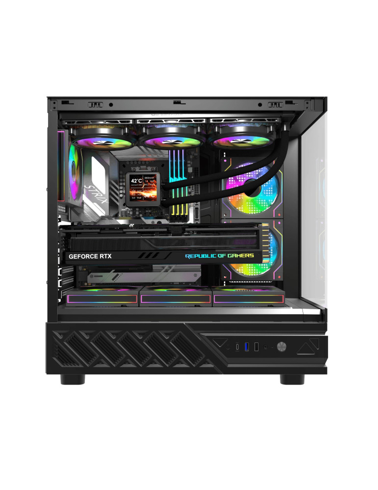 Кутия за компютър Darkflash DS950 Black, ATX Mid Tower, Tempered Glass, 6x 120mm A-RGB, 450x222x465mm - DS950-6F-BK - 9