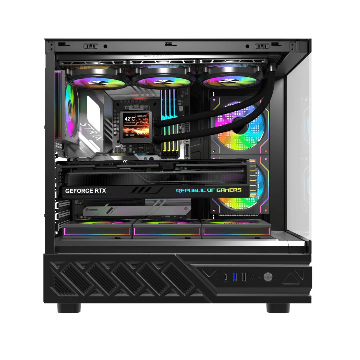 Кутия за компютър Darkflash DS950 Black, ATX Mid Tower, Tempered Glass, 6x 120mm A-RGB, 450x222x465mm - DS950-6F-BK - 9