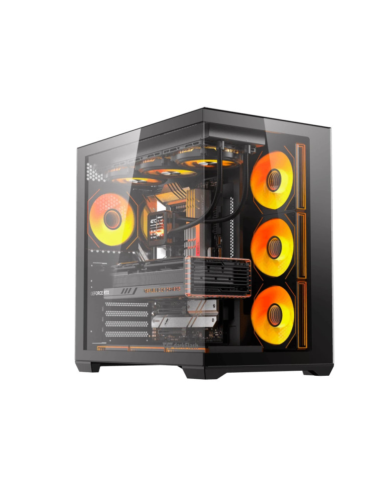 Кутия за компютър Darkflash C280 Black, Middle Tower EATX, Tempered Glass, 7x ARGB вентилатори - C280-7F-BLACK - 2