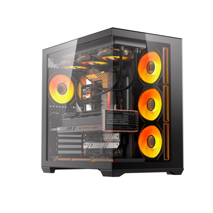 Кутия за компютър Darkflash C280 Black, Middle Tower EATX, Tempered Glass, 7x ARGB вентилатори - C280-7F-BLACK - 2