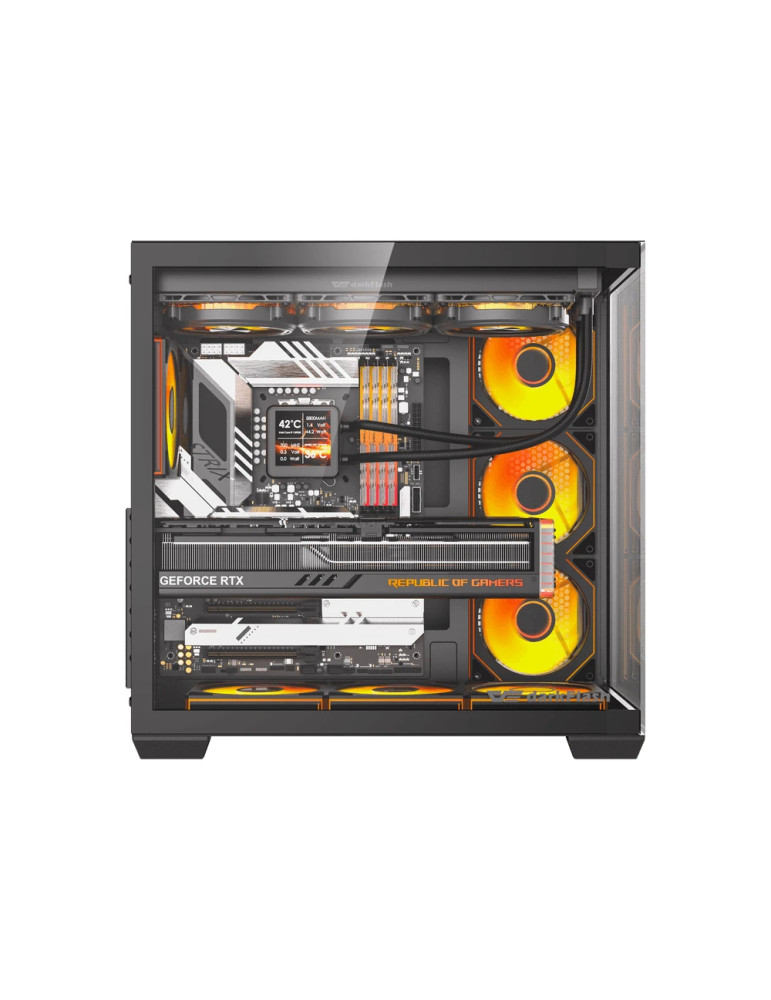 Кутия за компютър Darkflash C280 Black, Middle Tower EATX, Tempered Glass, 7x ARGB вентилатори - C280-7F-BLACK - 3