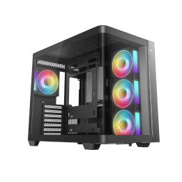 Кутия за компютър DeepCool CG530U, ATX/mATX/Mini-ITX, 4x120mm ARGB вентилатори, Tempered Glass, 7 слота разширение - R-CG530U-BK