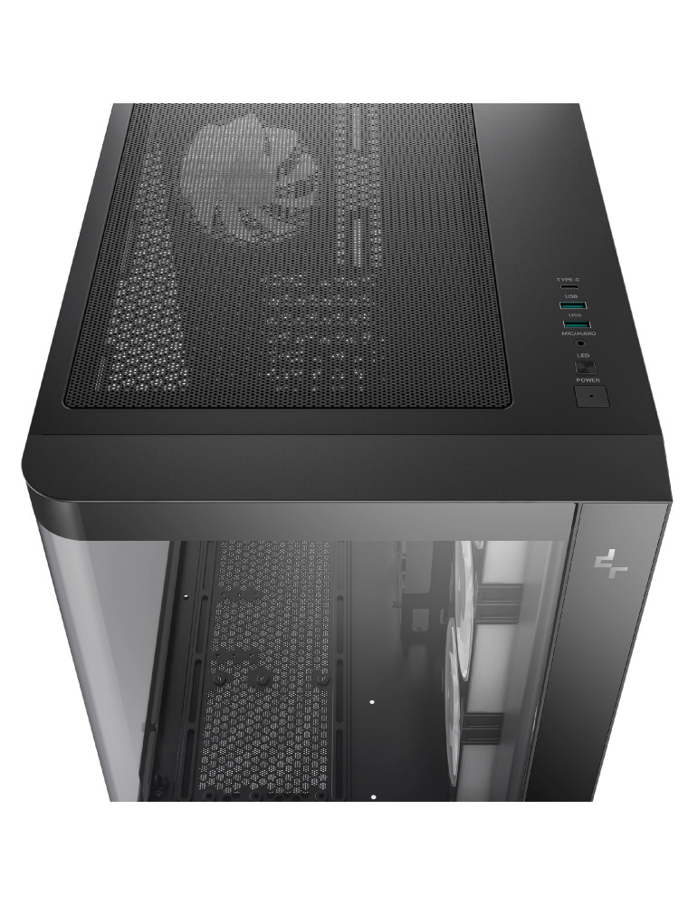 Кутия за компютър DeepCool CG530U, ATX/mATX/Mini-ITX, 4x120mm ARGB вентилатори, Tempered Glass, 7 слота разширение - R-CG530U-BK