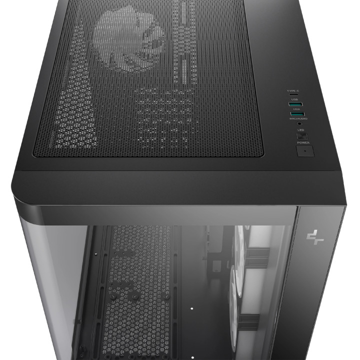Кутия за компютър DeepCool CG530U, ATX/mATX/Mini-ITX, 4x120mm ARGB вентилатори, Tempered Glass, 7 слота разширение - R-CG530U-BK