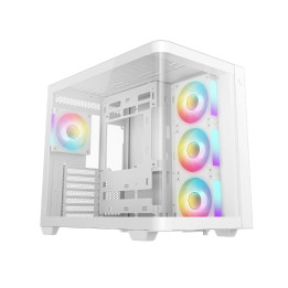 Кутия за компютър DeepCool CG530U 4F WH, ATX/mATX/Mini-ITX, Middle Tower, Tempered Glass, 4x120mm ARGB вентилатори - R-CG530U-WH