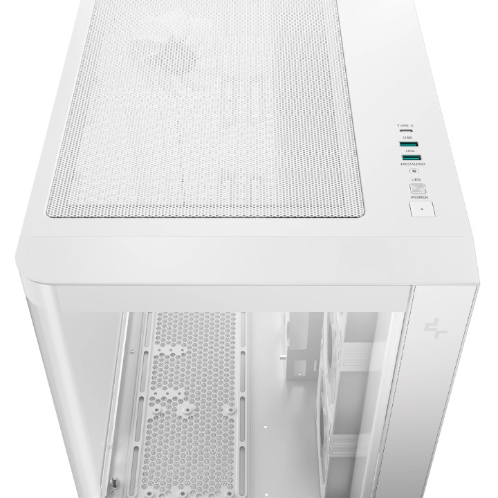 Кутия за компютър DeepCool CG530U 4F WH, ATX/mATX/Mini-ITX, Middle Tower, Tempered Glass, 4x120mm ARGB вентилатори - R-CG530U-WH