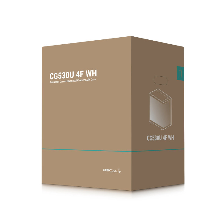 Кутия за компютър DeepCool CG530U 4F WH, ATX/mATX/Mini-ITX, Middle Tower, Tempered Glass, 4x120mm ARGB вентилатори - R-CG530U-WH
