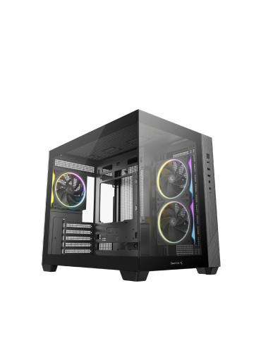 Кутия за компютър DeepCool CG330 3F, mATX Mini Tower, Tempered Glass, 3x 120mm ARGB вентилатора - R-CG330-BKNGM3-G - 1